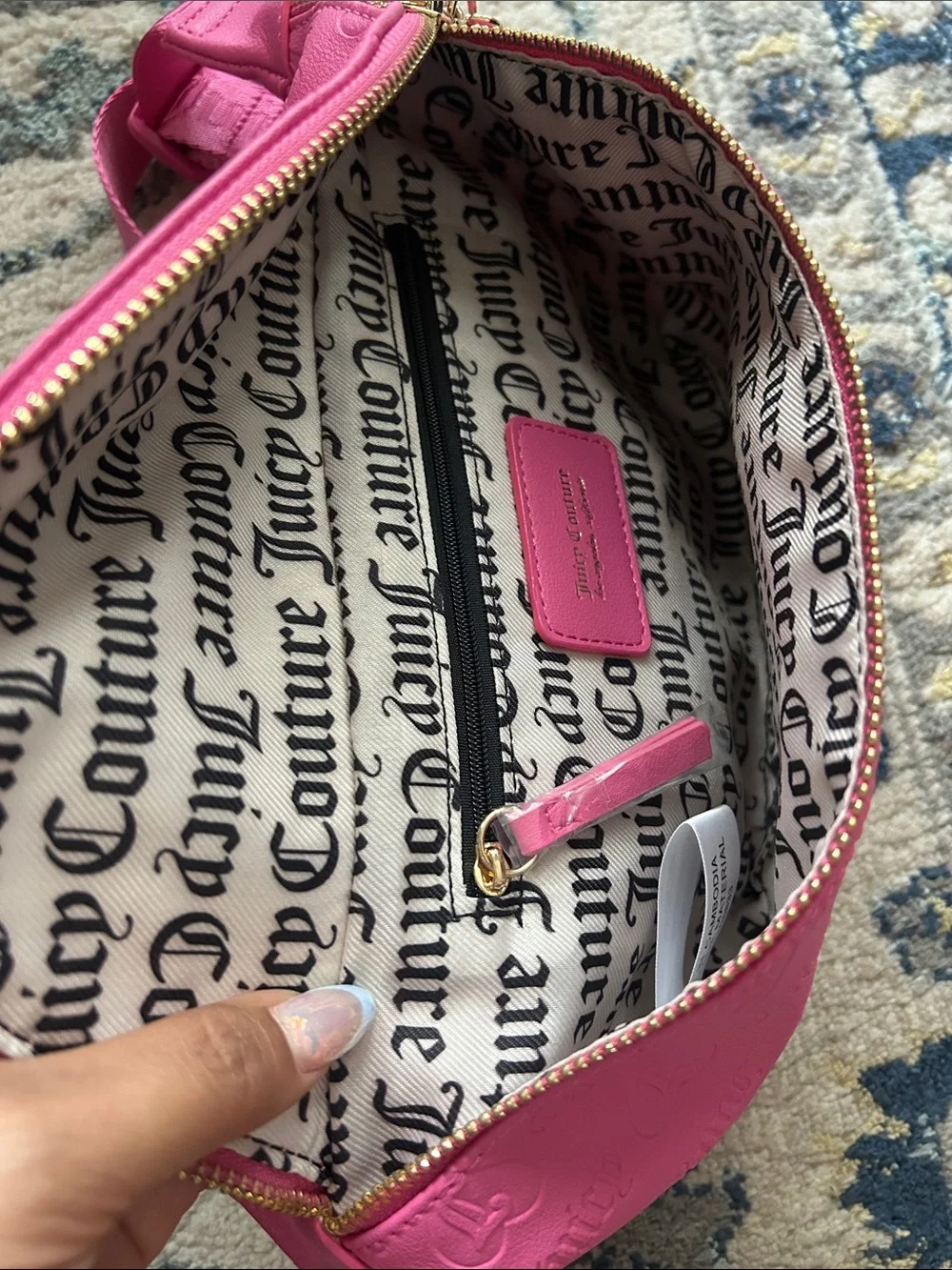 Juicy Couture Hot Pink Embossed Logo Crossbody Belt Bag
